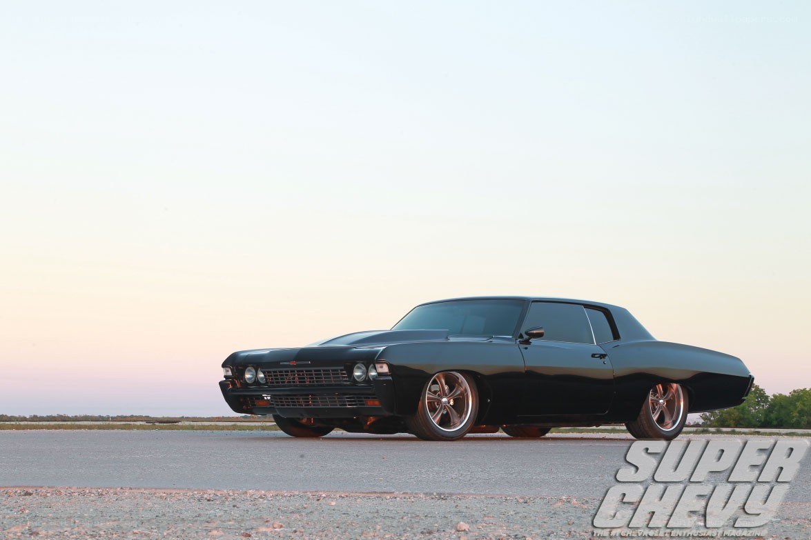 Black classic muscle car