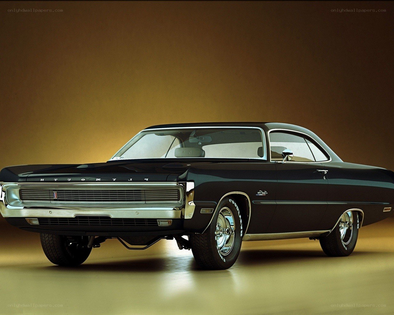 Black classic muscle car