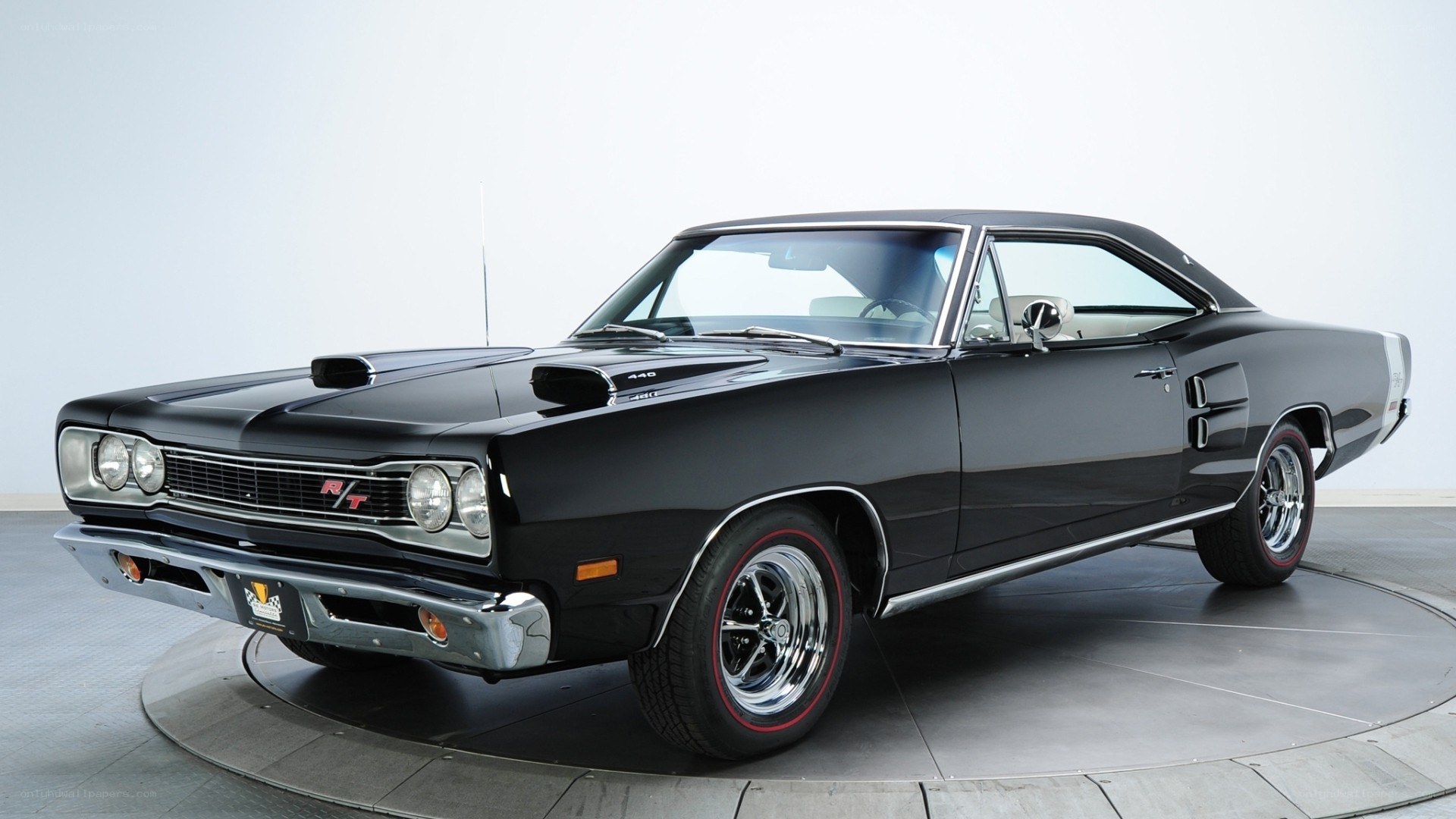 Black classic muscle car