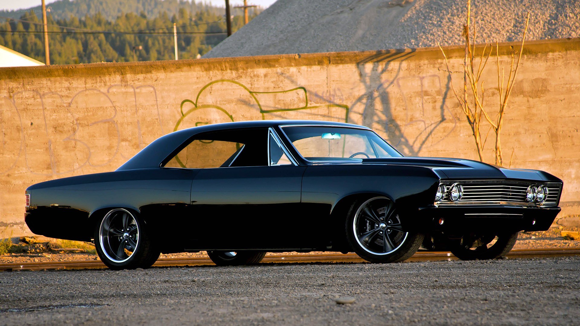 black classic muscle car