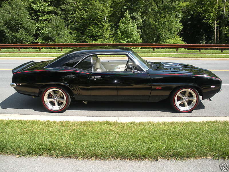Black Classic Muscle Car — Calm, Afternoon, Photograph, Road