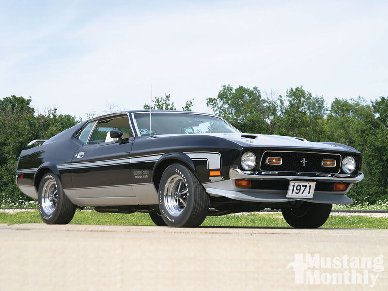 Black Classic Muscle Car — Calm, Afternoon, Photograph, Trees