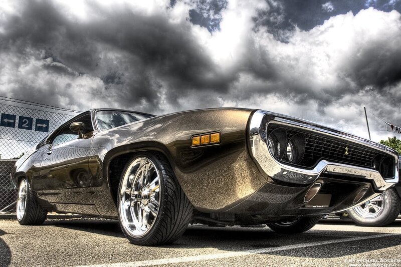 Black Classic Muscle Car — Dramatic, Afternoon, Photograph