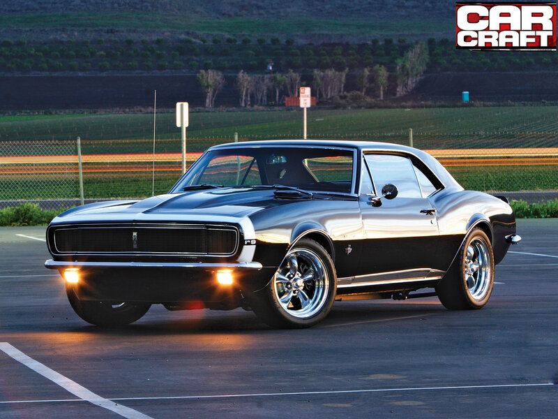 Black Classic Muscle Car — Dramatic, Sunset, Photograph, Field