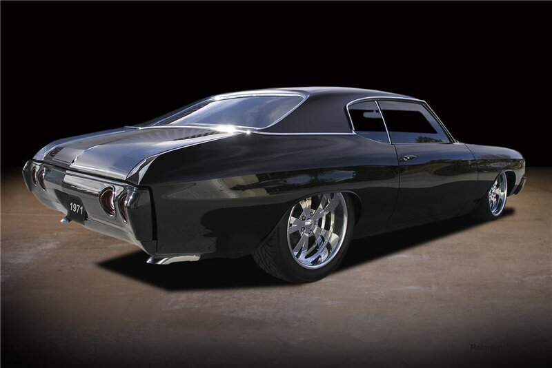 Black Classic Muscle Car — Dramatic