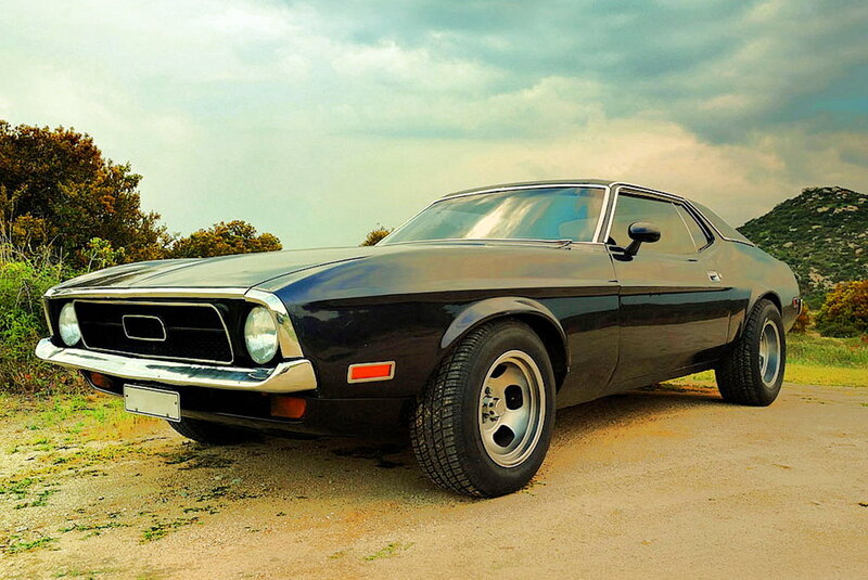 Black Classic Muscle Car — Serene, Afternoon
