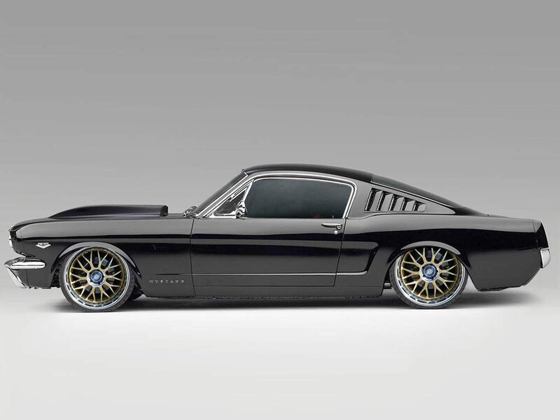 black classic mustang car