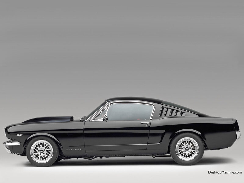 Black classic Mustang coupe