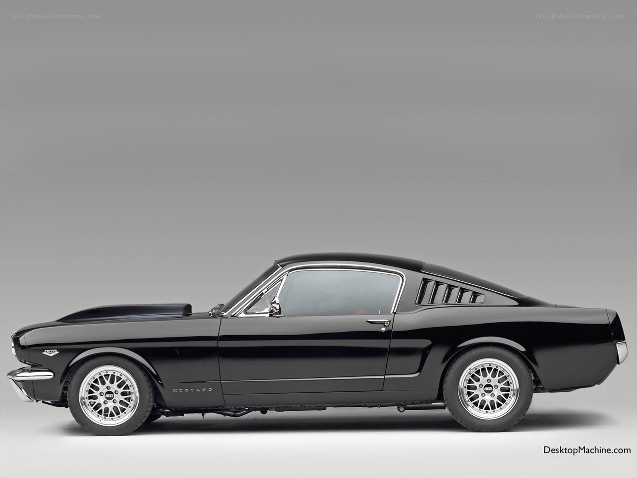 Black classic Mustang coupe