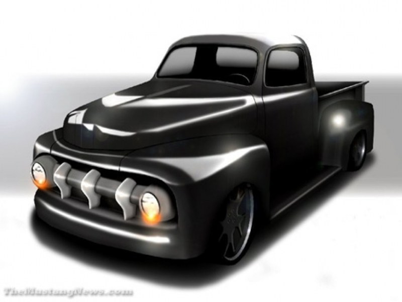 black classic pickup truck