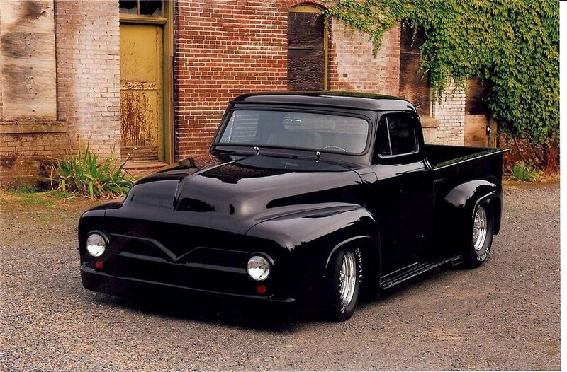 Black Classic Pickup Truck — Calm, Afternoon