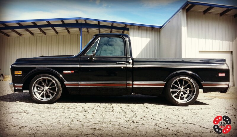Black Classic Pickup Truck — Dramatic, Afternoon, Photograph, Building
