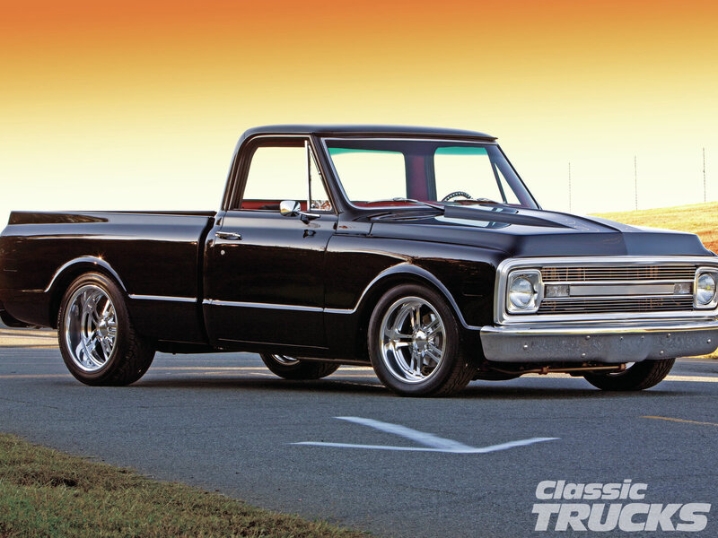 Black Classic Pickup Truck — Dramatic, Sunset
