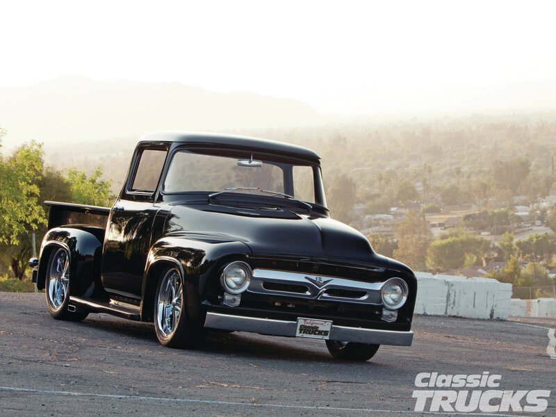 Black Classic Pickup Truck — Serene, Sunset