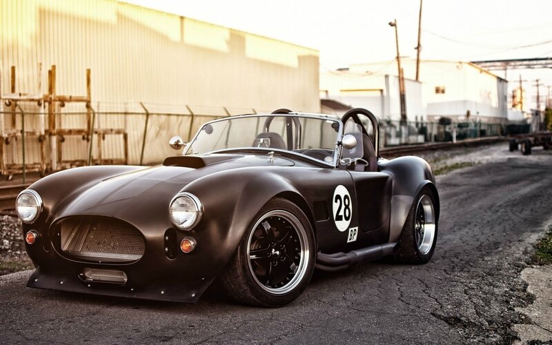 Black classic sports car