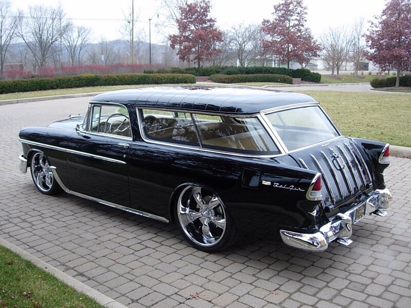 Black Classic Station Wagon — Calm, Autumn, Photograph
