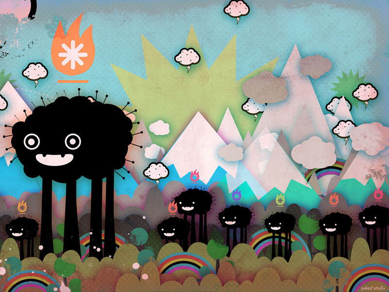 Black Cloud Creatures — Blue