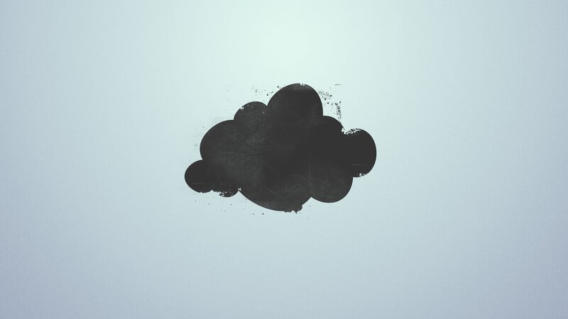 black cloud on light background