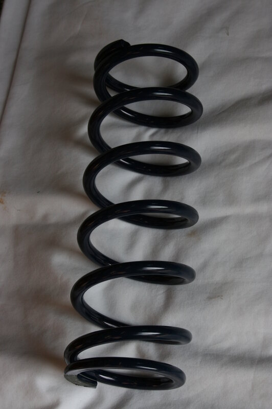 black coil spring on fabric