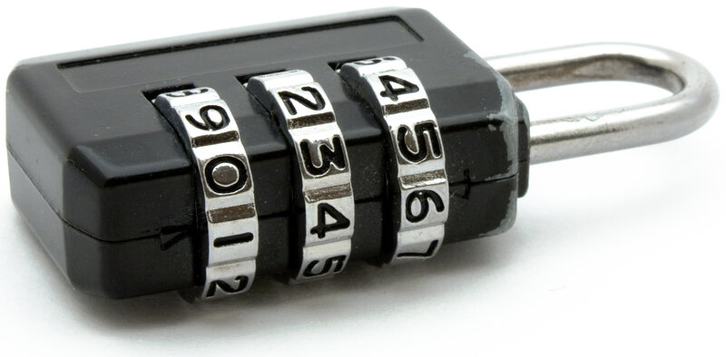 black combination lock
