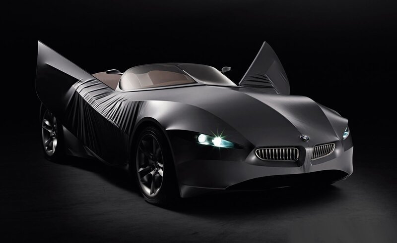 Black Concept Car — Dramatic, 3d Render, Headlights, Grille