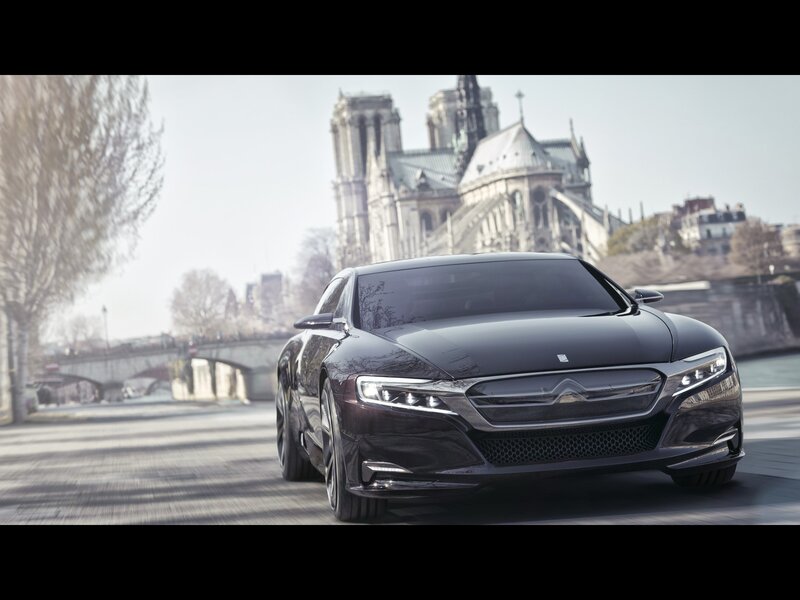 Black Concept Car — Dramatic, Afternoon, Photograph, Notre-dame Cathedral