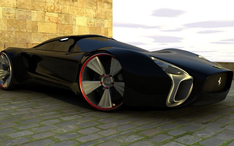 Black Concept Car — Dramatic, Afternoon
