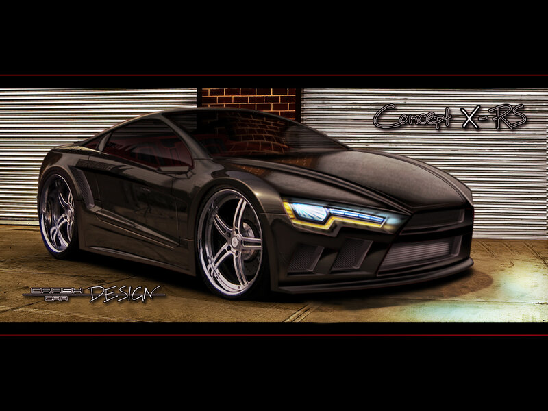 Black Concept Car — Dramatic, Night