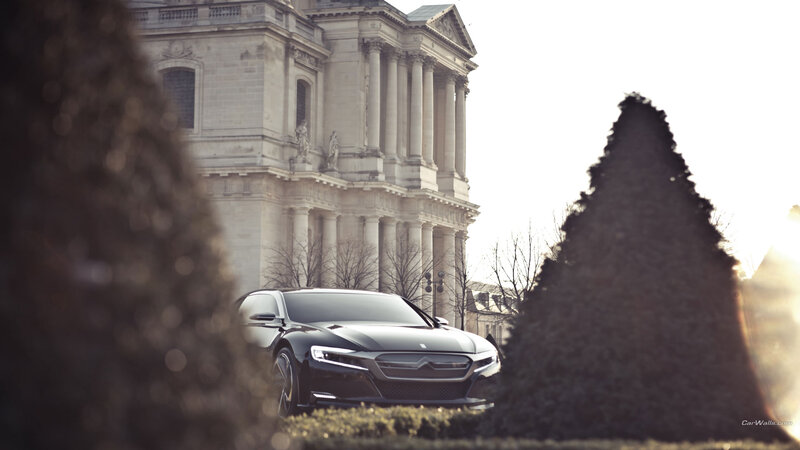 Black Concept Car — Dramatic, Sunset, Photograph