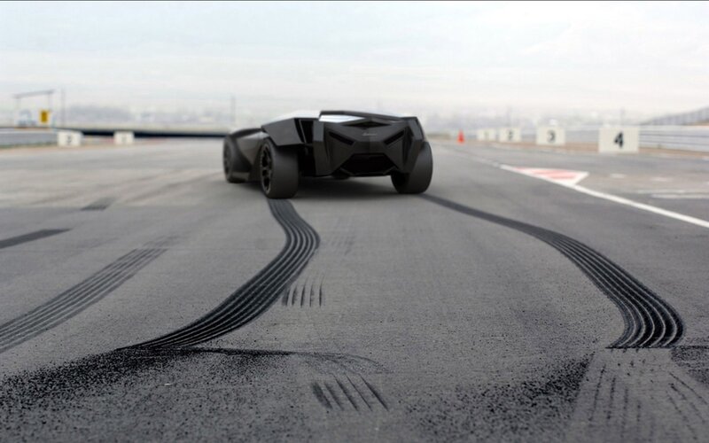Black Concept Car — Dynamic, 3d Render, Race Track