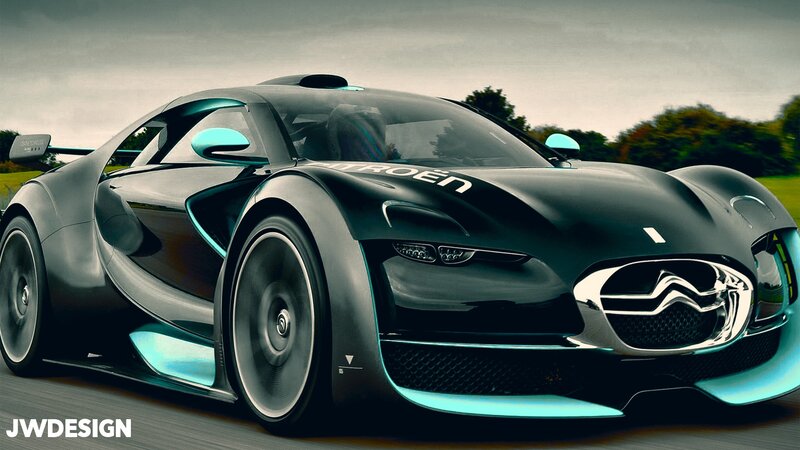 Black Concept Car — Dynamic, 3d Render, Road