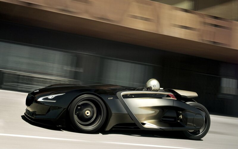 Black Concept Car — Dynamic, Afternoon, 3d Render, Driver