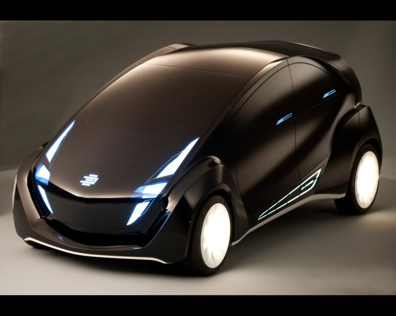Black Concept Car — Futuristic, 3d Render, Lights