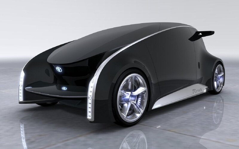 Black Concept Car — Futuristic, 3d Render, Wheels, Lights
