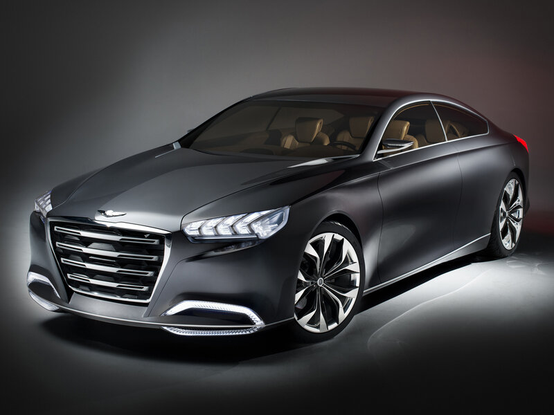 Black Concept Car — Gray, Dramatic, Photograph, Headlights