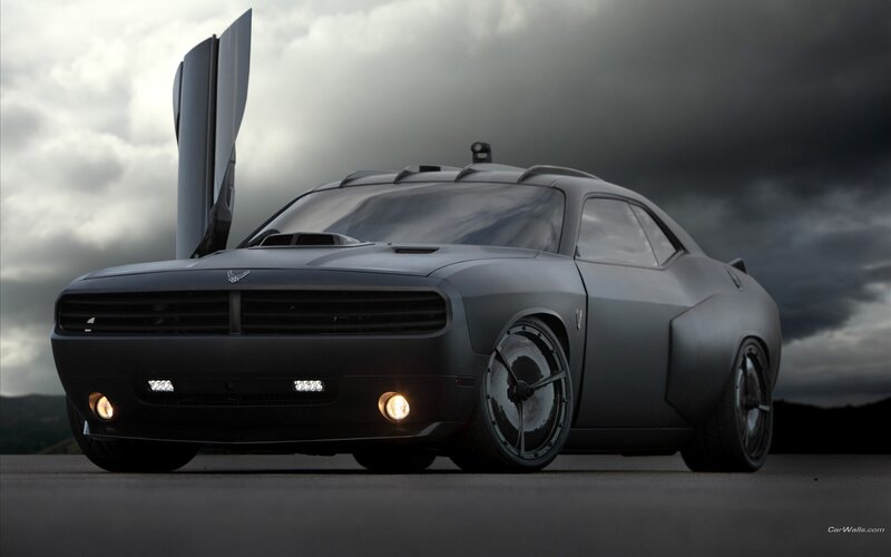 Black Concept Car — Gray, Dramatic, Photograph, Open Door
