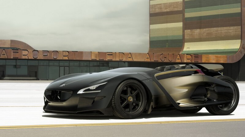 Black Concept Car — Modern, 3d Render, Airport Building