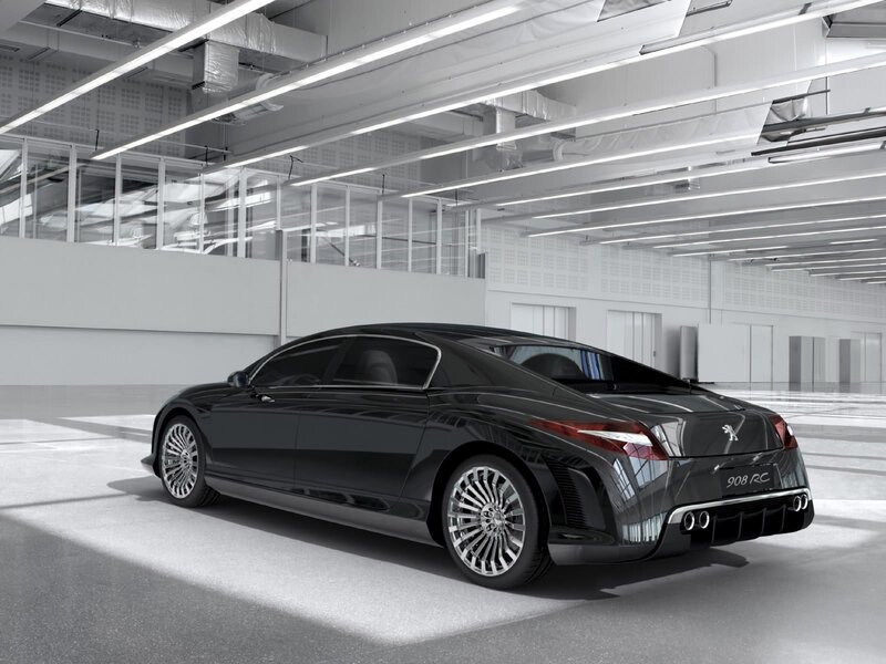 Black Concept Car — Modern, 3d Render, Showroom