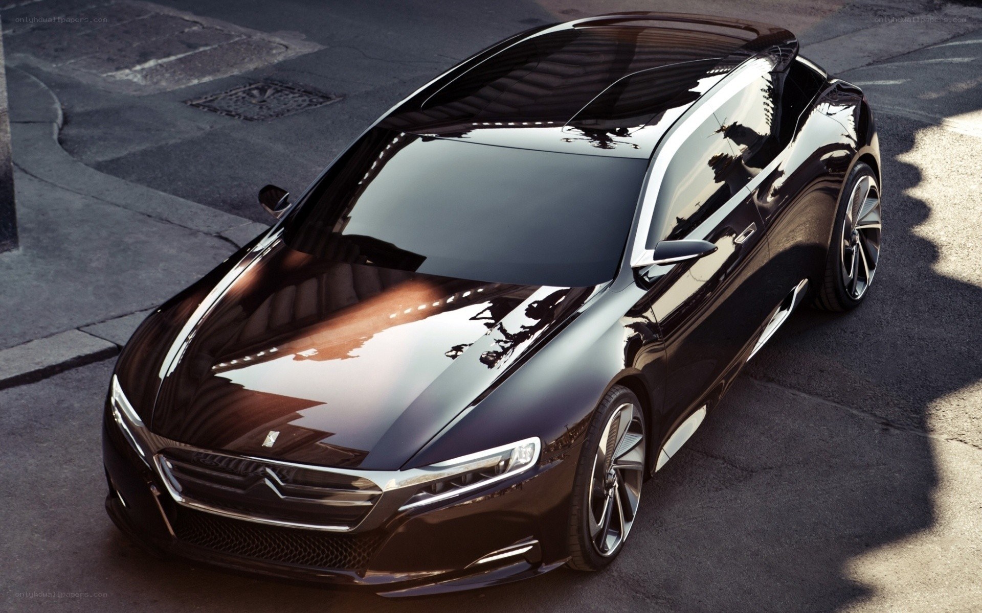 black concept car on street