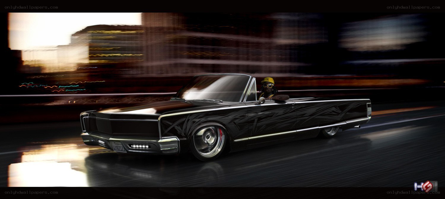 black convertible car at night