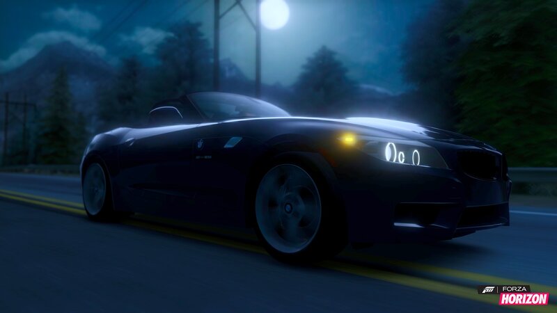 Black Convertible Car — Blue, Dark, Serene