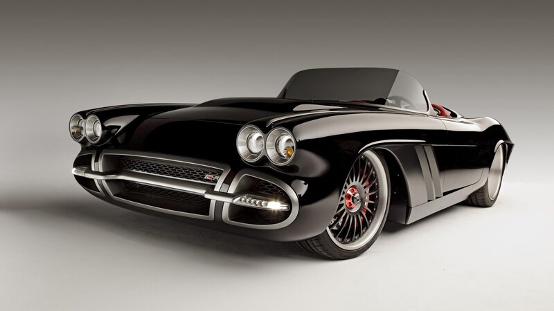 Black Convertible Car — Dramatic, 3d Render, Headlights