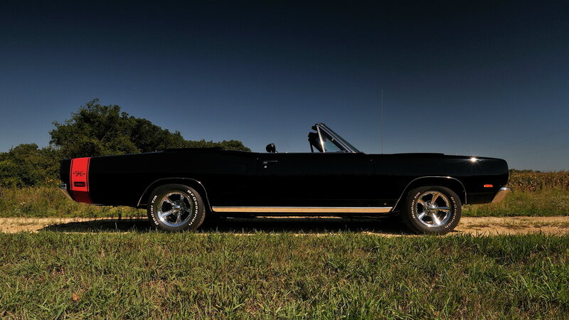 Black Convertible Car — Dramatic, Afternoon, Photograph, Grass