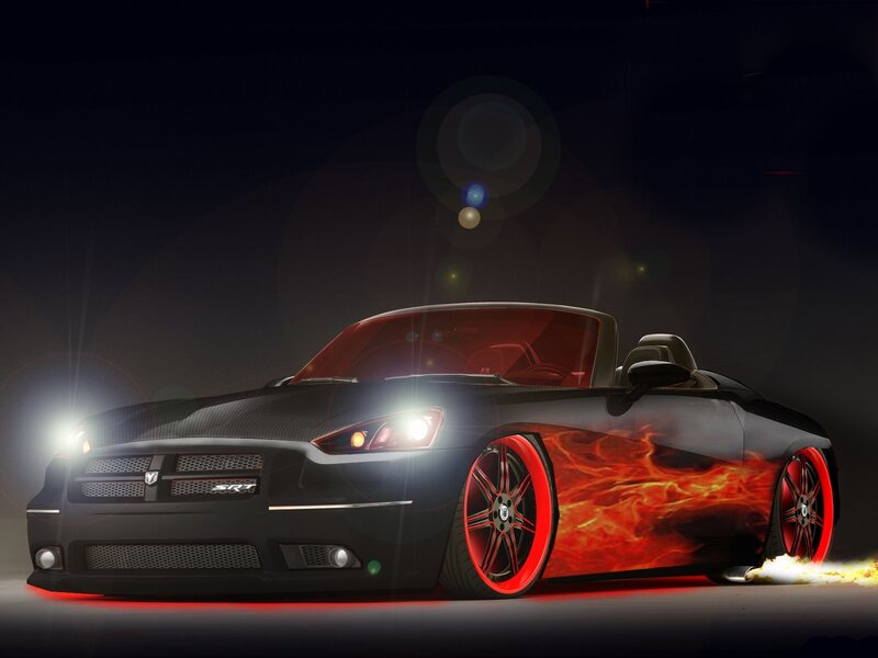 Black Convertible Car — Dramatic, Night, Digital Art