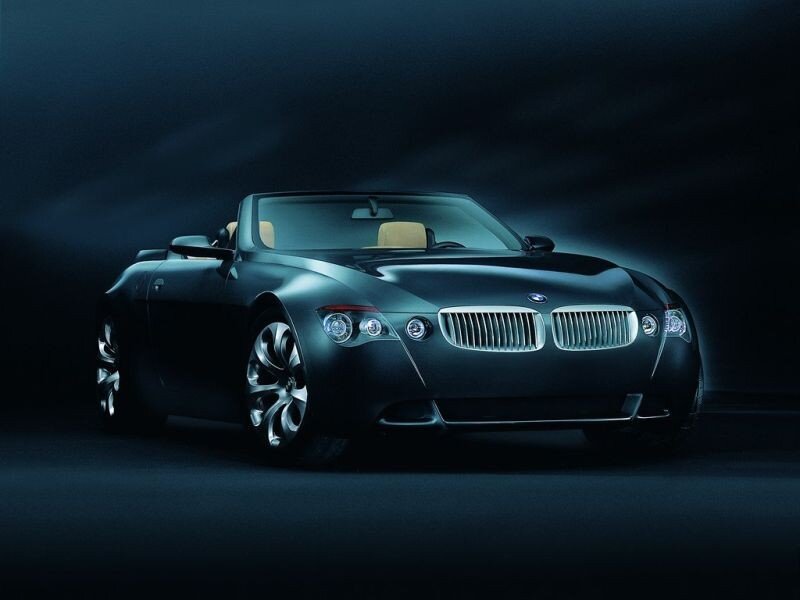 Black Convertible Car — Dramatic, Night, Photograph, Headlights