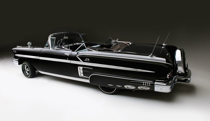 Black Convertible Car — Dramatic, Photograph, Chrome Trim