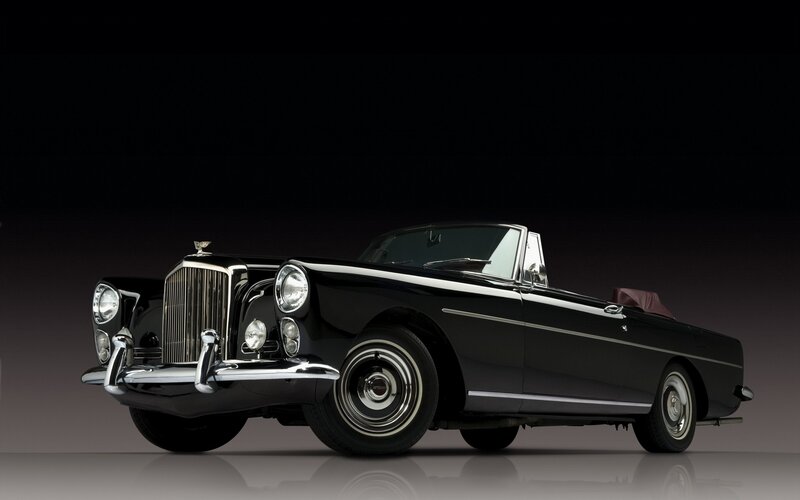 Black Convertible Car — Dramatic, Photograph, Headlights, Chrome Grille, Silver