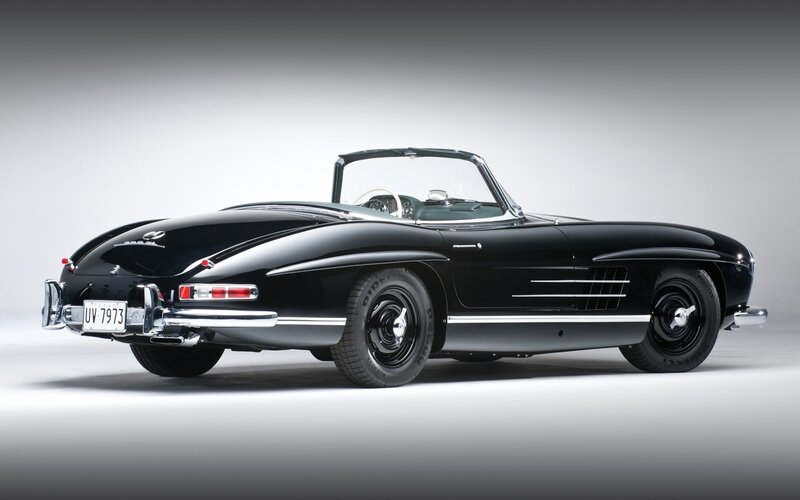 Black Convertible Car — Dramatic, Photograph, License Plate, Chrome Trim
