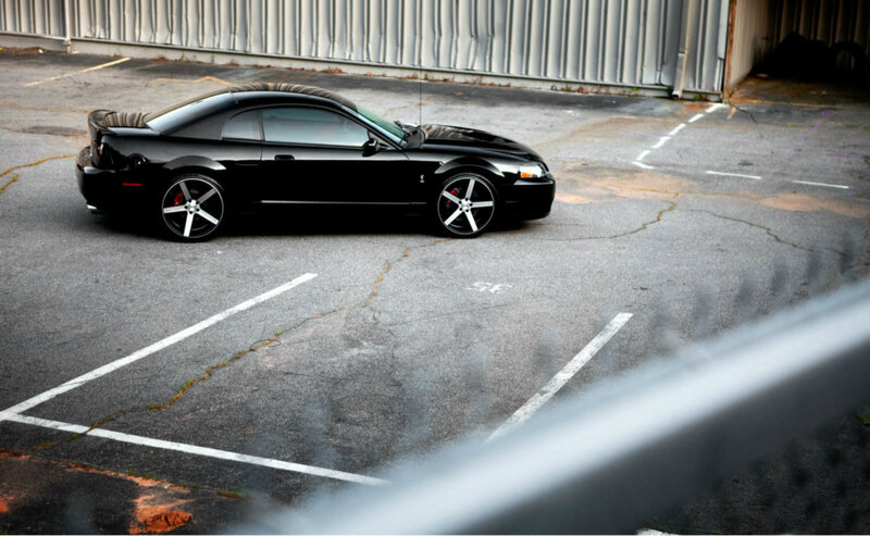 Black Convertible Car — Dramatic, Photograph, Parking Lot