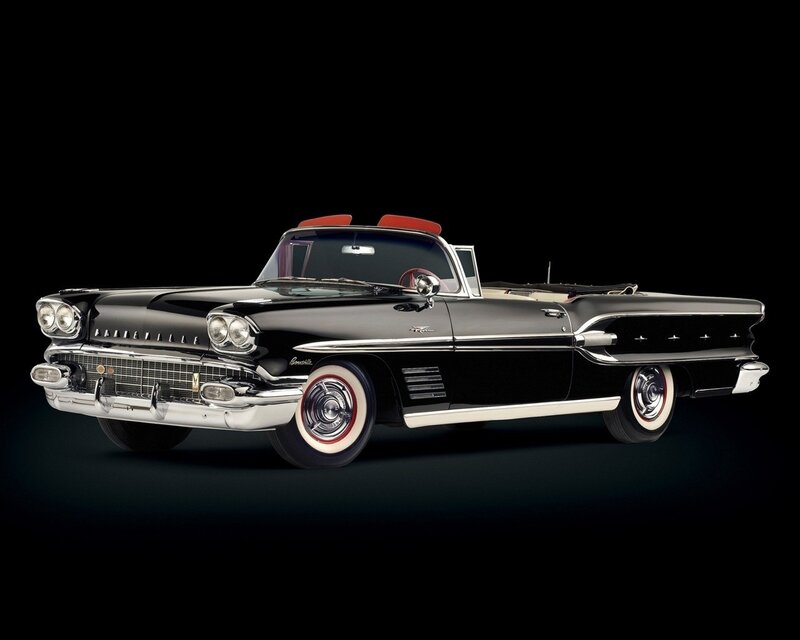 Black Convertible Car — Dramatic, Photograph, Red Interior, Chrome Grille